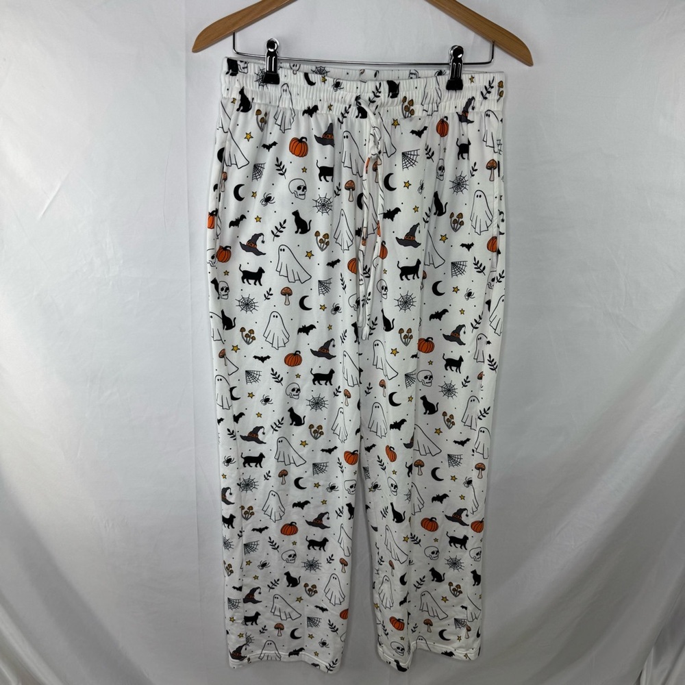 Daydreamer Halloween Print Pajama Pants - White and Black